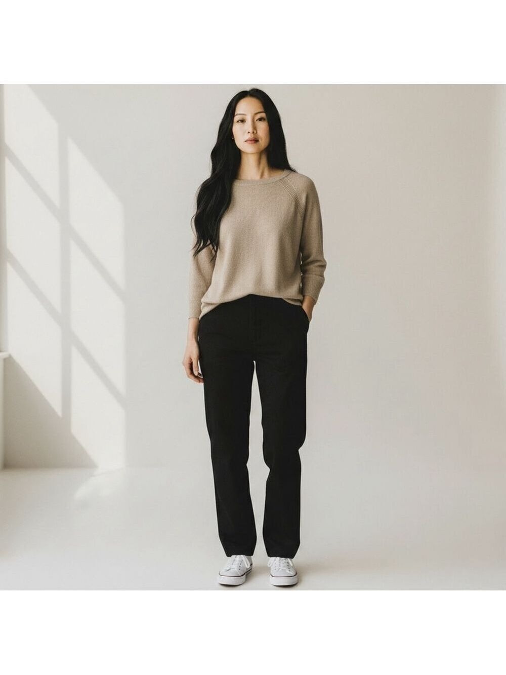 J.CREW Beige Linen Crew Neck Sweater Size XS